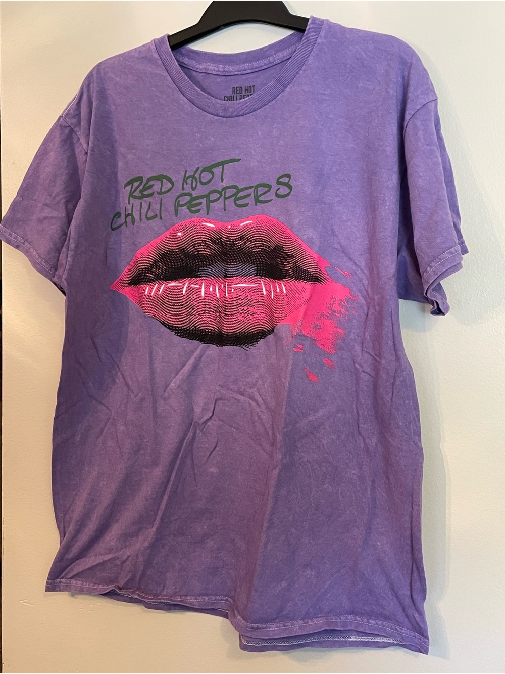 Red Hot Chili Peppers Purple Mineral Wash Dual Graphic Band Tee Size L
